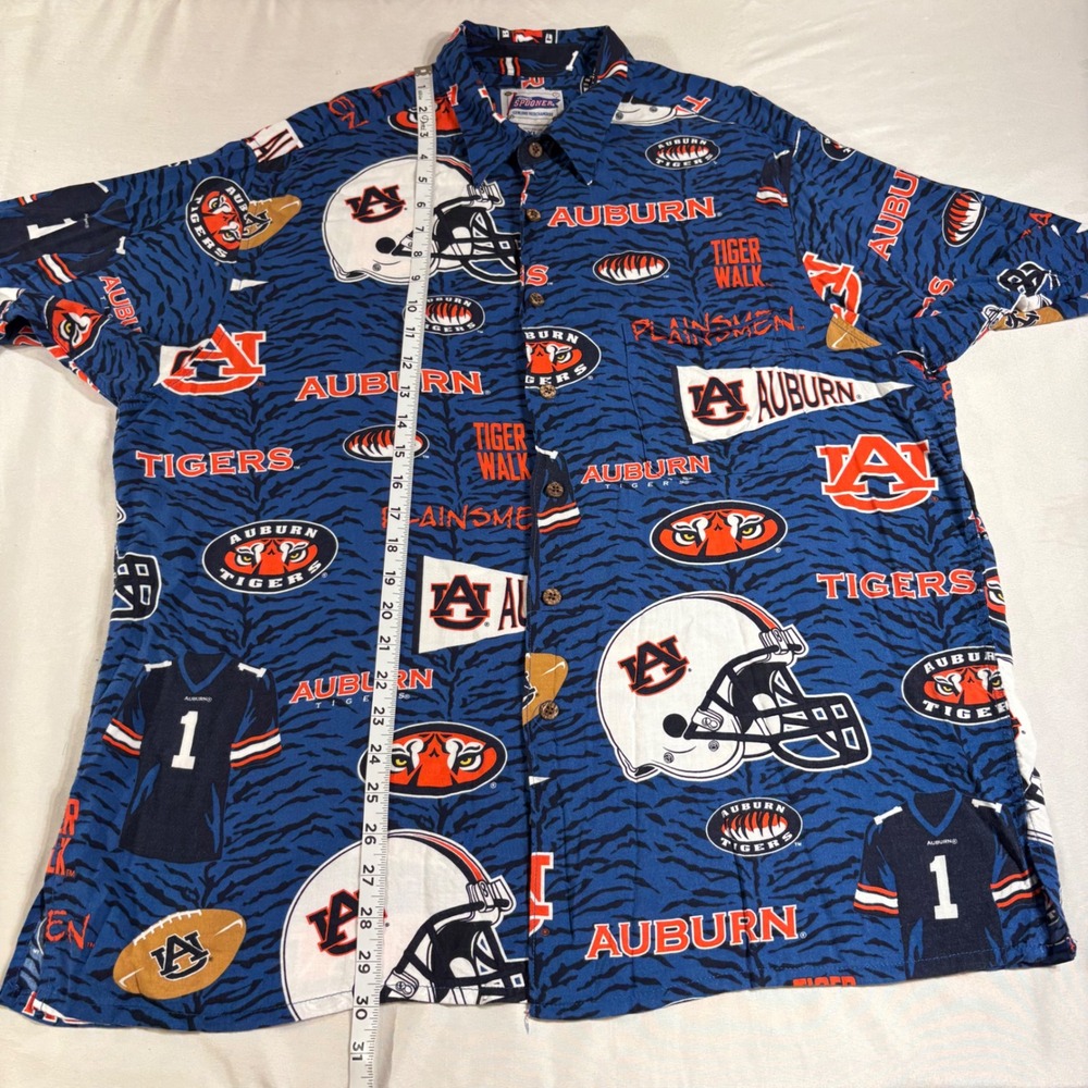 Reyn Spooner Auburn Tigers Shirt Mens XL Blue Rayon Button Down NCAA Gameday - Picture 6 of 6